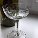 Set of 8 crystal cups engraved 30s