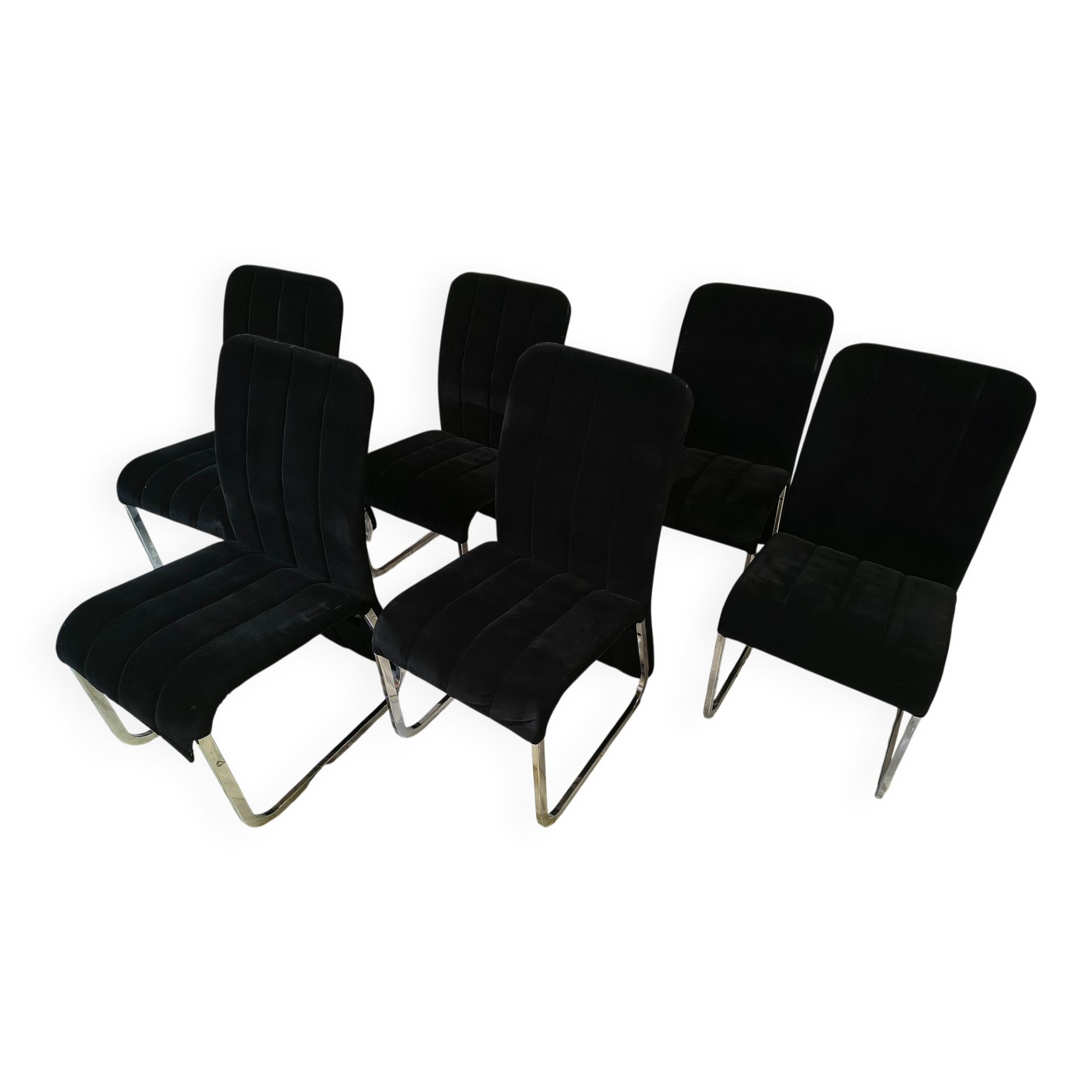 Vintage chrome chairs from the early 1980s.
