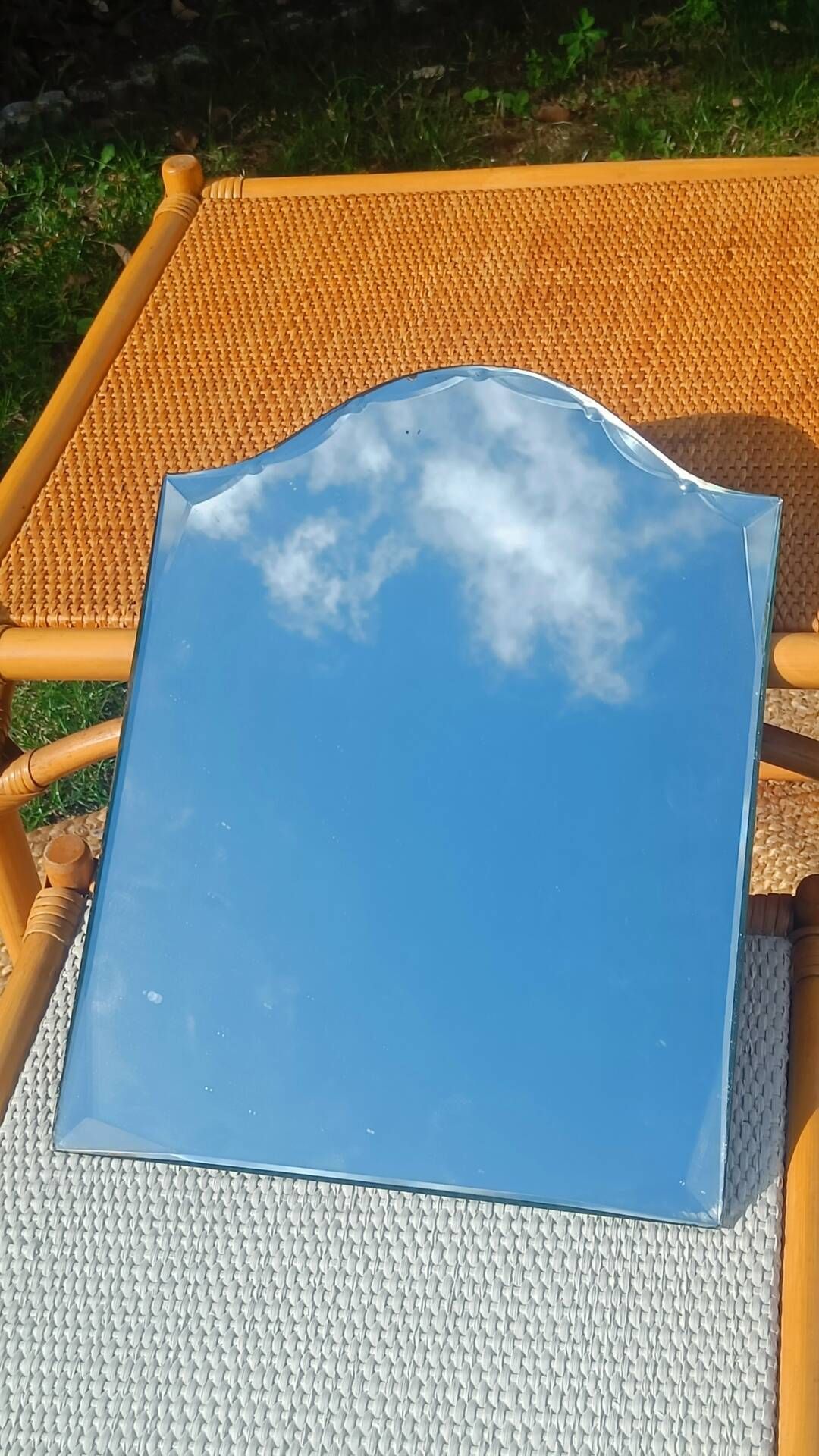 Antique bevelled dressing table mirror