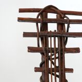 Rattan wall decoration in the shape of a guitar, 50s
