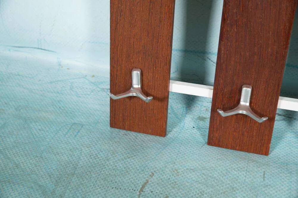 Vintage hardwood coat rack, minimalist mid-century coat rack.