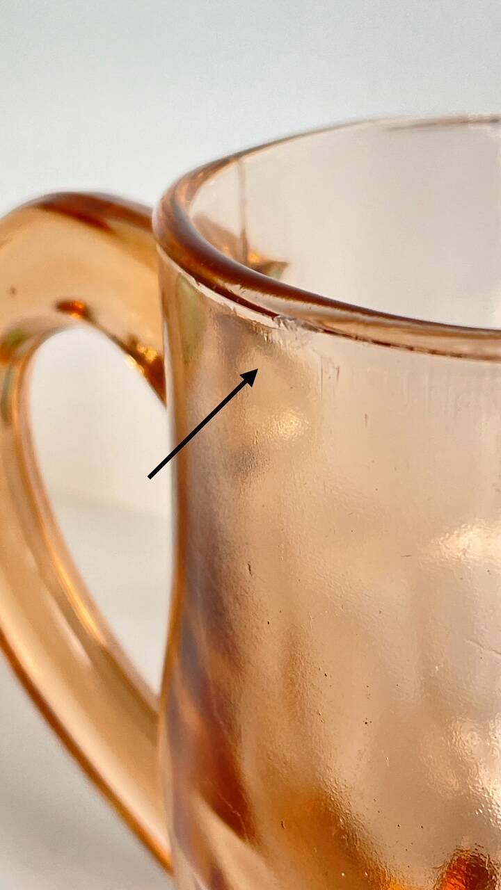 Vintage amber-pink glass pitcher 1 liter