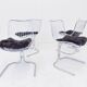 Rima set of 4 Radiofreccia chrome chairs by Gastone Rinaldi