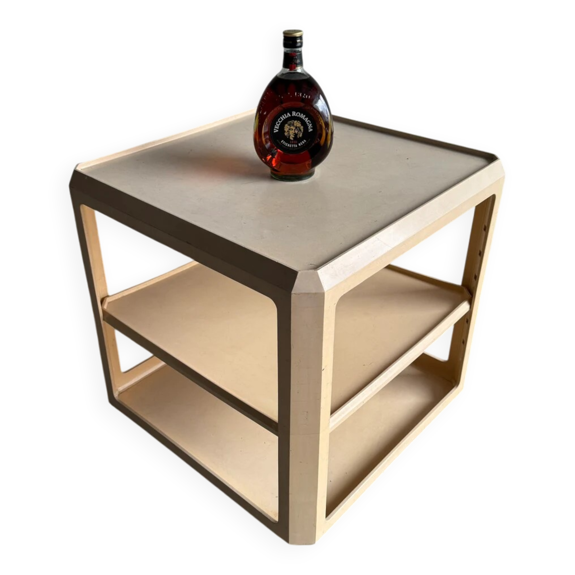 White ABS Trolley by Alberto Rosselli for Kartell — Italy 1960, Three-Tier Mobile Serving Cart