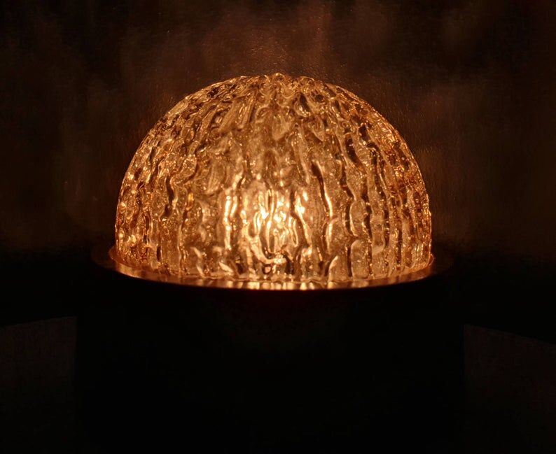 Vintage 70s glass ceiling light