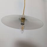 Suspension vintage en opaline blanche