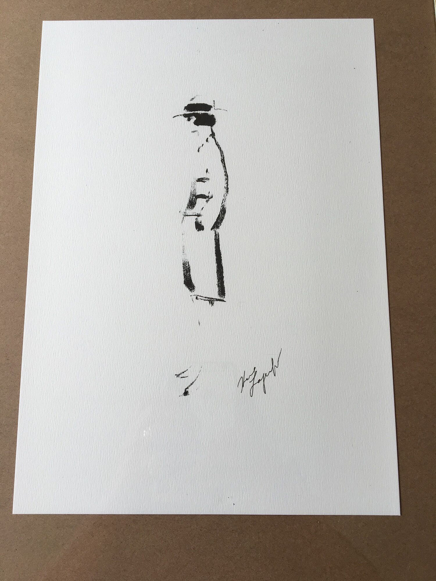 Chanel: pretty illustration/draw/framed fashion sketch.