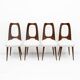 Set of Four Mid-Century Italian Walnut Dining Chairs by Vittorio Dassi, 50'
