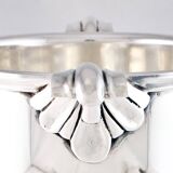 Silver metal champagne bucket with shell handles