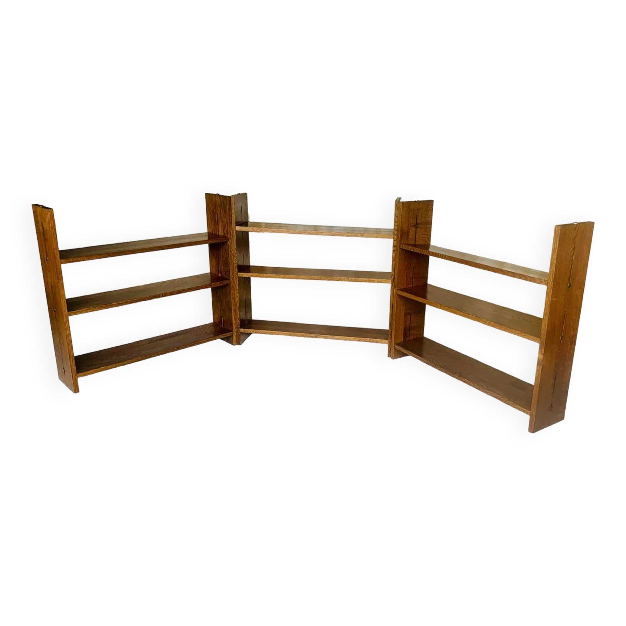 Set of 3 Vintage Modular Oak Bookcases