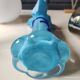 Large Murano Vase Floral Design, Opaline. Relief Ribbon Bow Decor