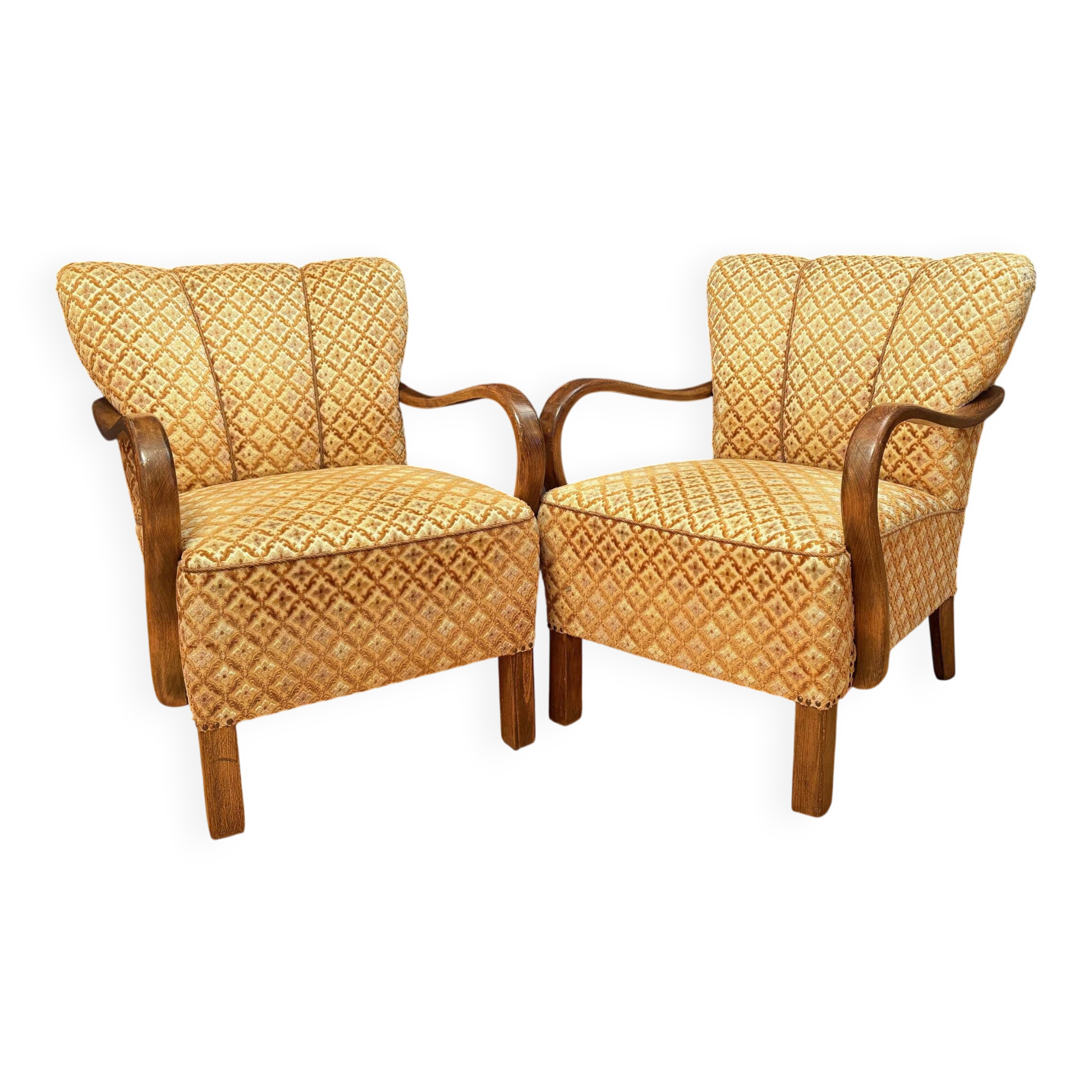 Pair of Art Deco Armchairs, 1940s