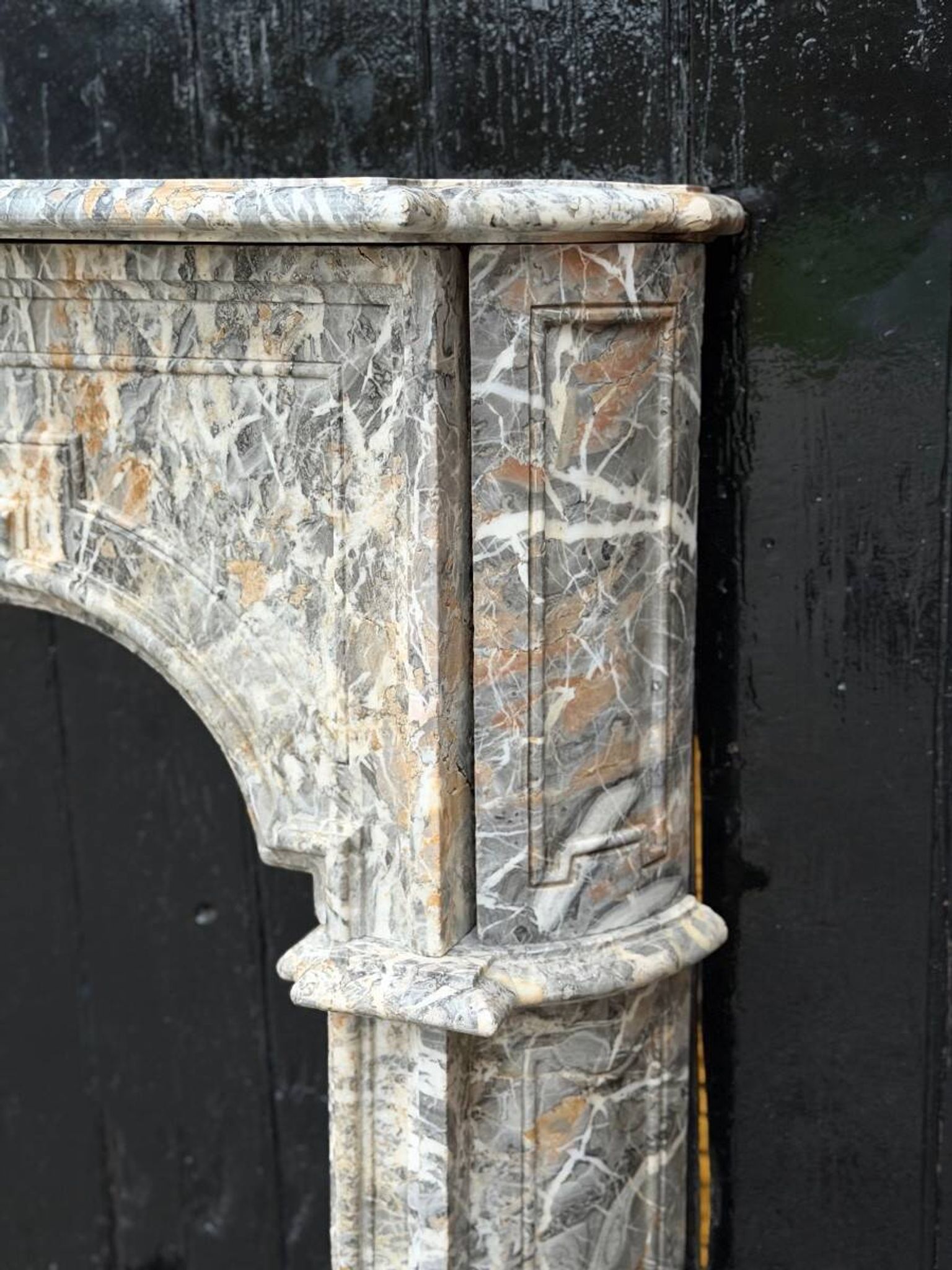 Regency fireplace in grey Ardennes marble, 18th century