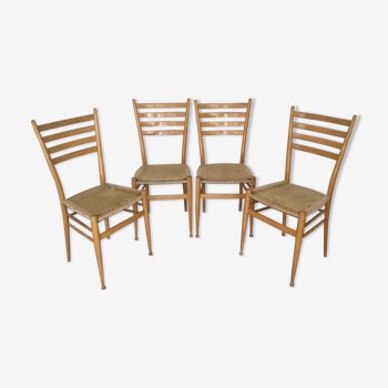 Lot de 4 chaises 1950 made in italy