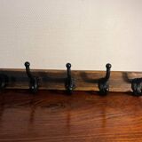 Wooden wall coat rack with 5 hooks