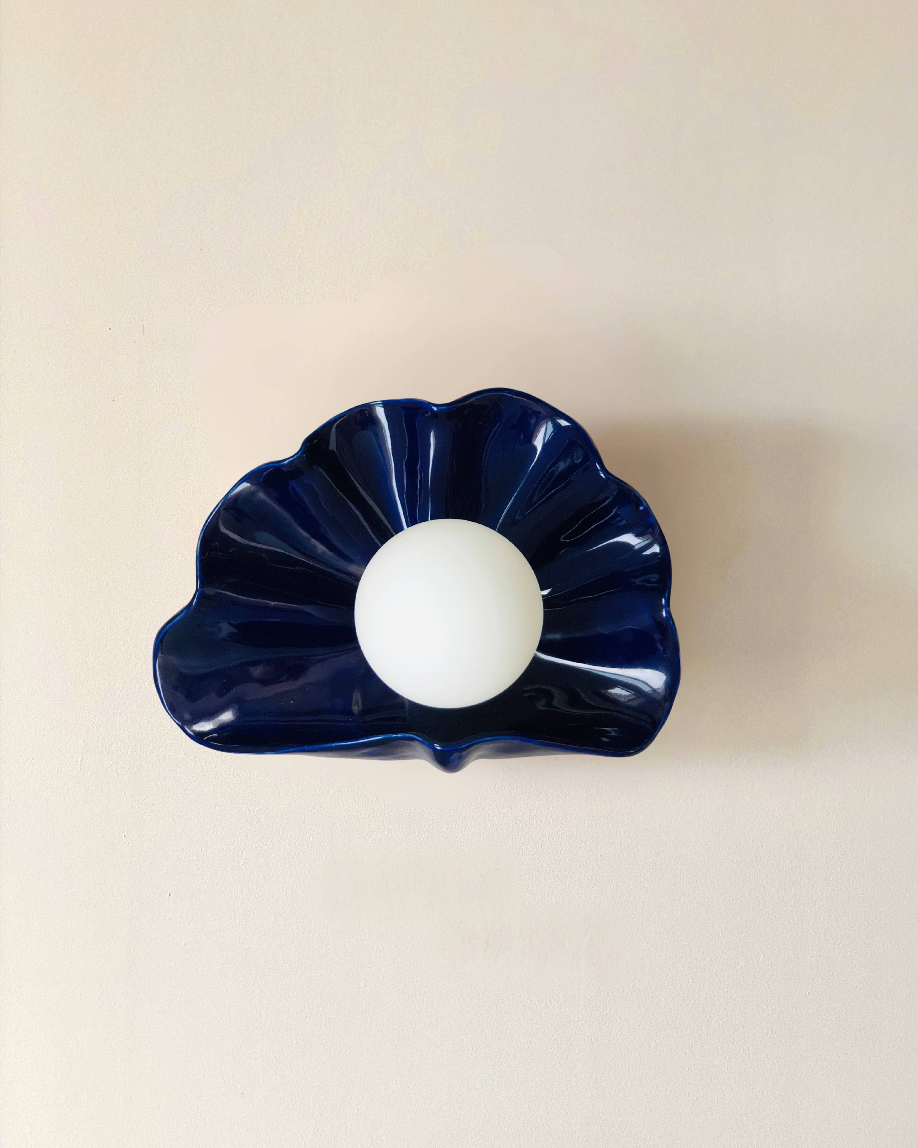 Square Ceramic Wall Light Coco - Concha Blue of Sèvres