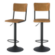 Lot de 2 chaises de bar réglables 60/80 cm en bois