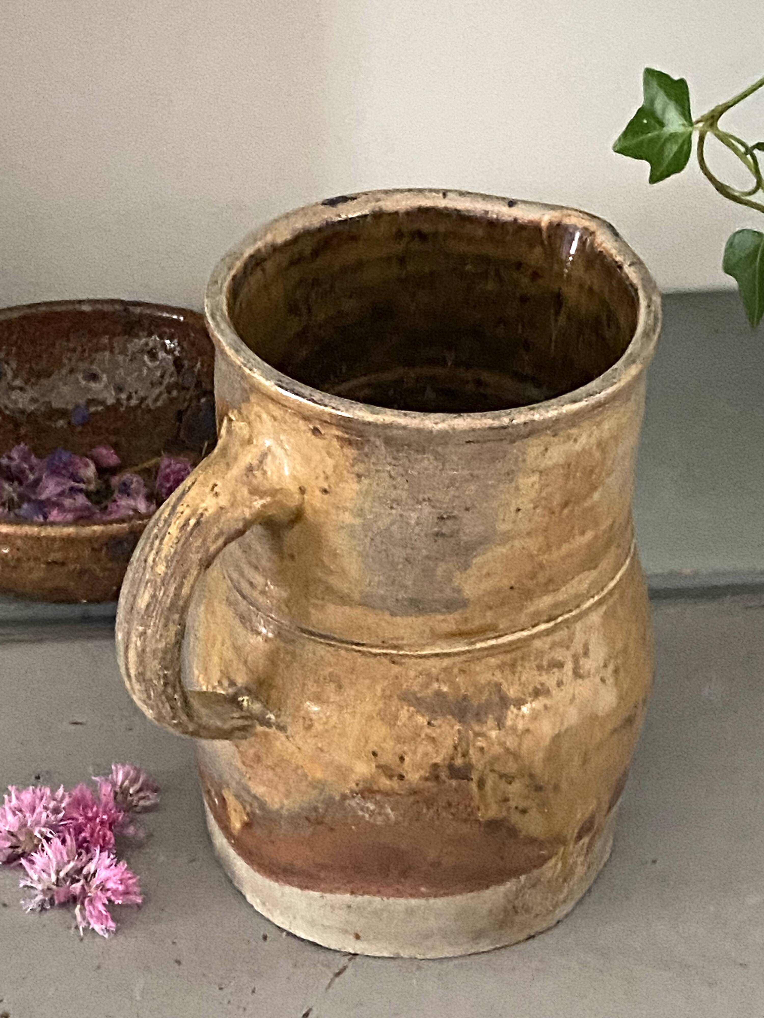 Glazed stoneware jug