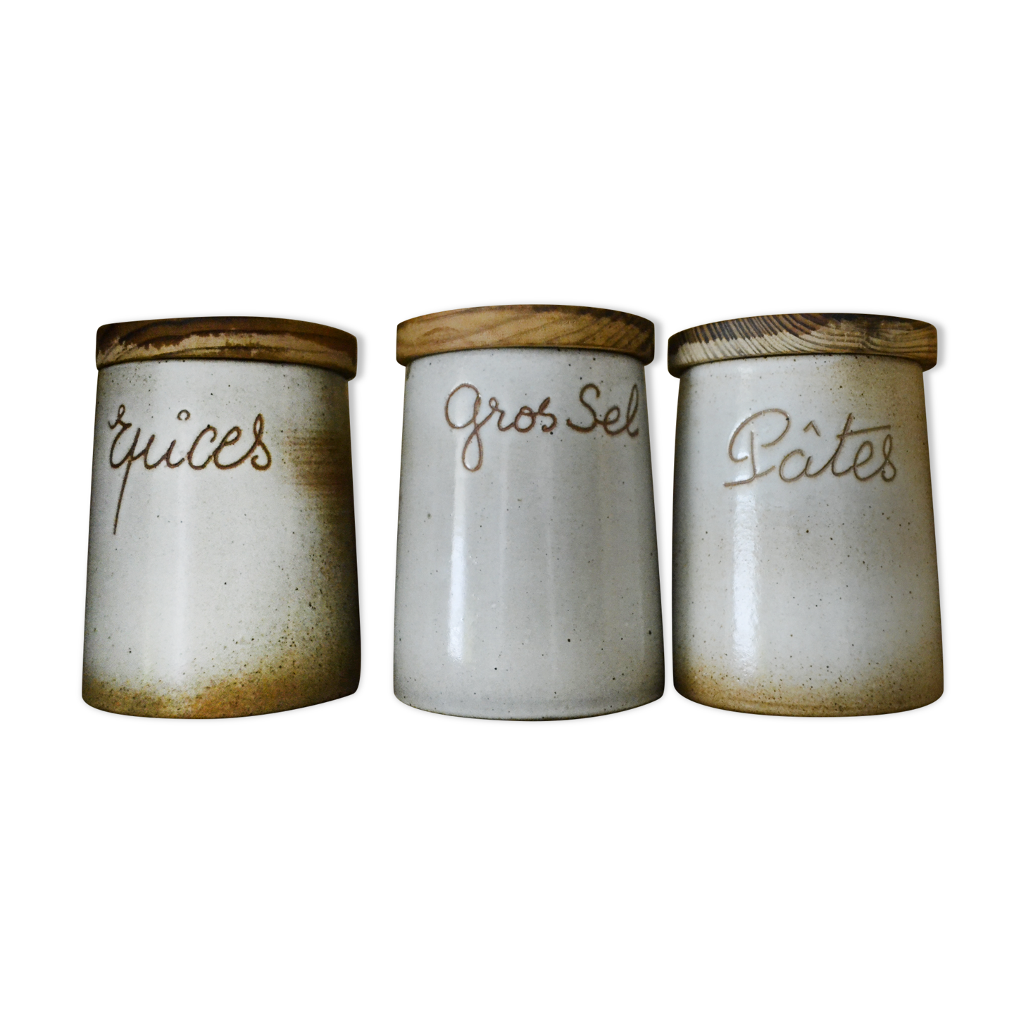 Lot de 3 pots en grès des Marais
