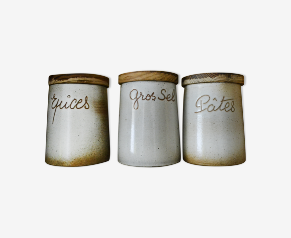Lot de 3 pots en grès des Marais