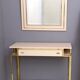 Postmodern pale pink formica and brass console with wall mirror, italy
