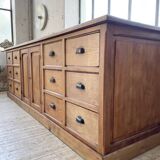 XXL solid oak counter sideboard