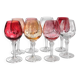 Crystal Colour Verres X8 1970s Vintage Service Engraved 16 cm