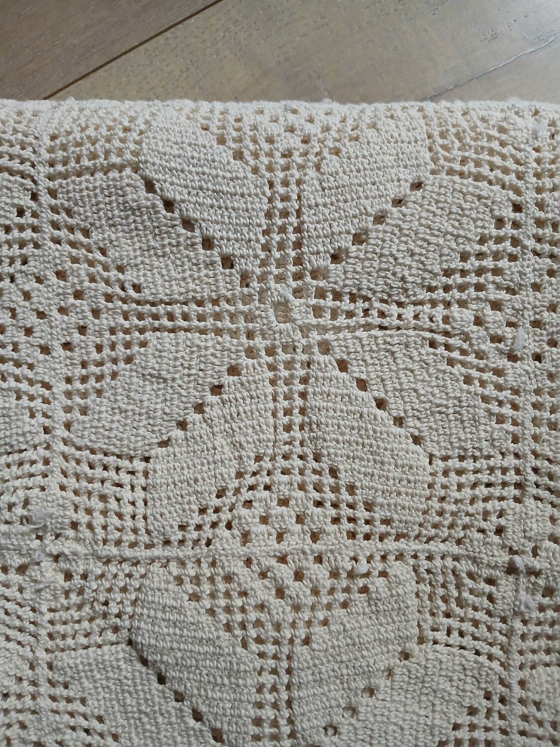 Plaid ancien en crochet fait main