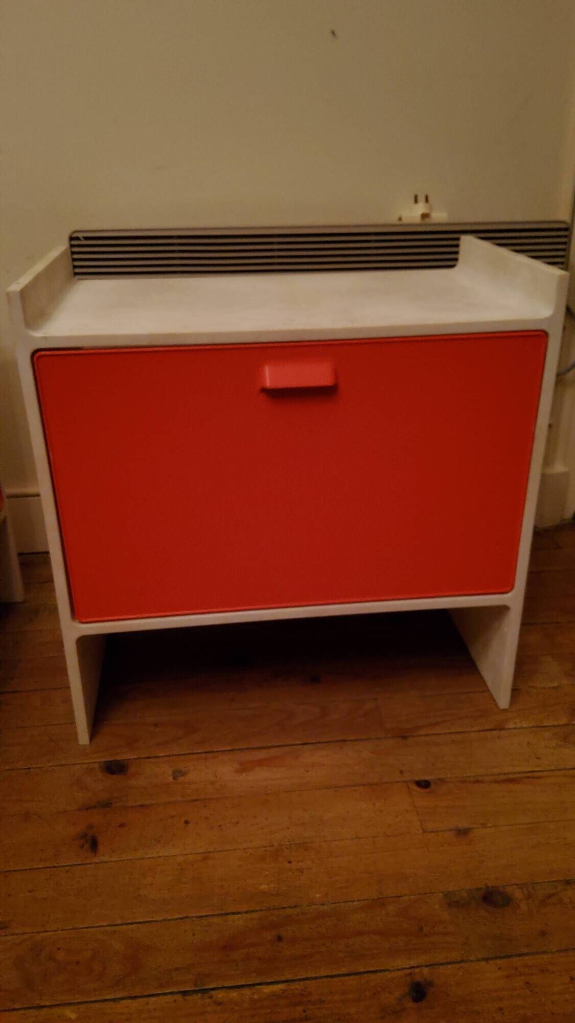 Set of 2 storage elements by E. Fermigier mobilier de France publisher 1970