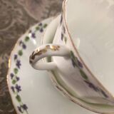 Duo of cup and saucer adderleys england bone china purple décor