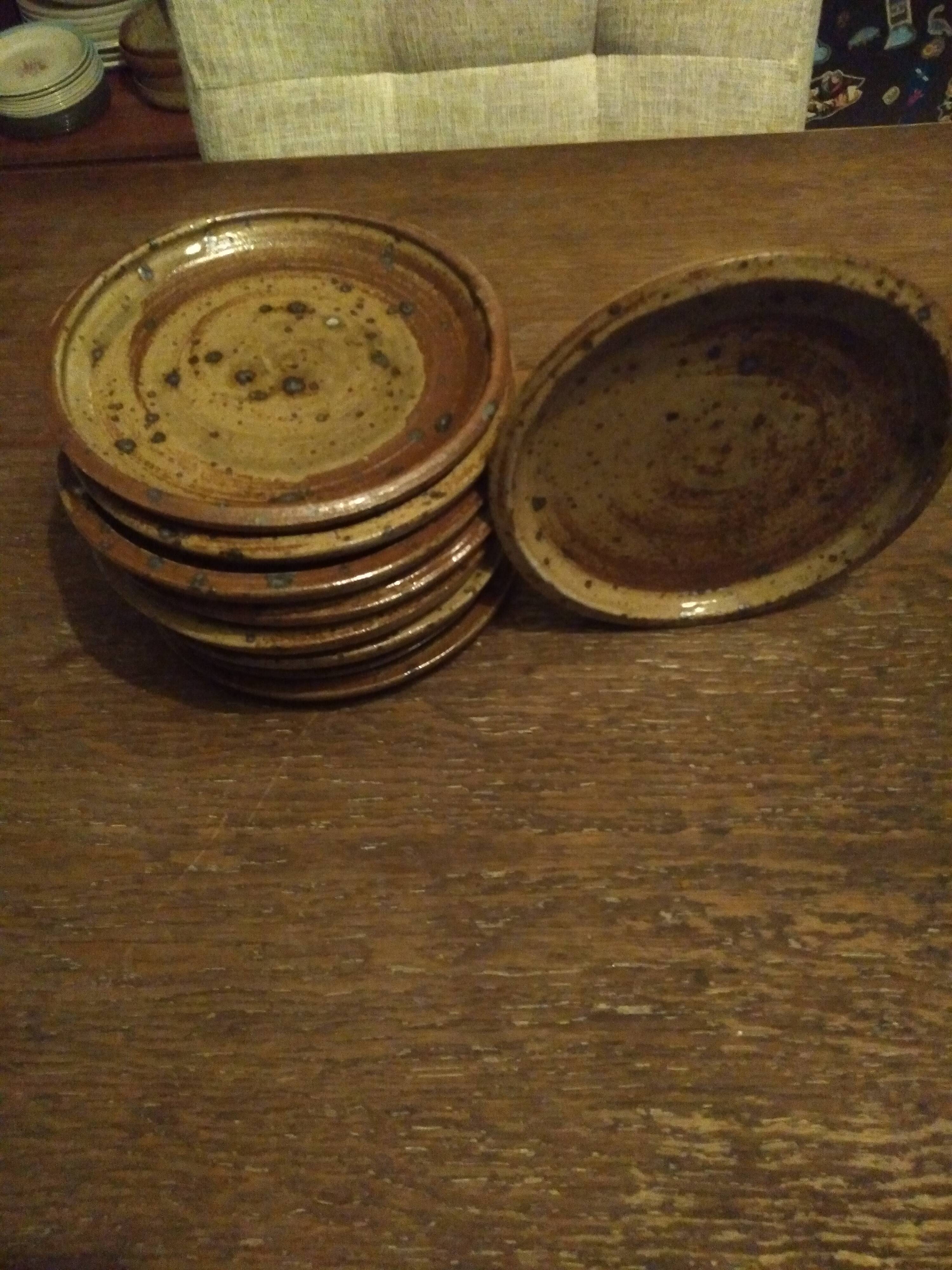 Vintage stoneware dessert plates