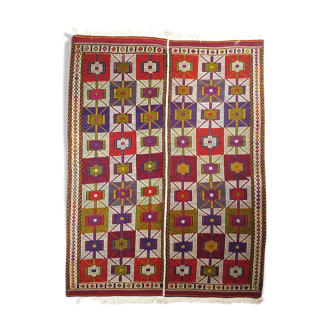 Anatolian handmade kilim rug 155 x 203 cm