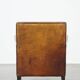 Cognac-colored sheep leather Art Deco design armchair finished with piping