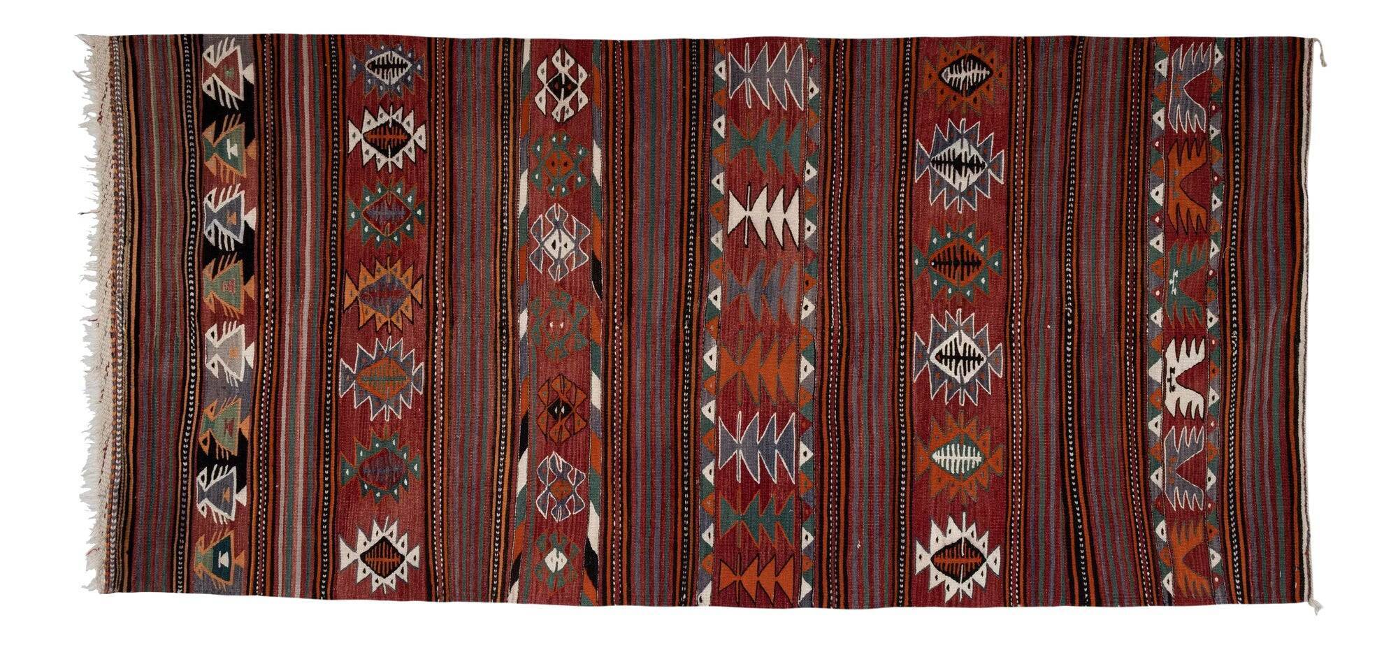 Vintage Turkish hallway rug 140x300 cm