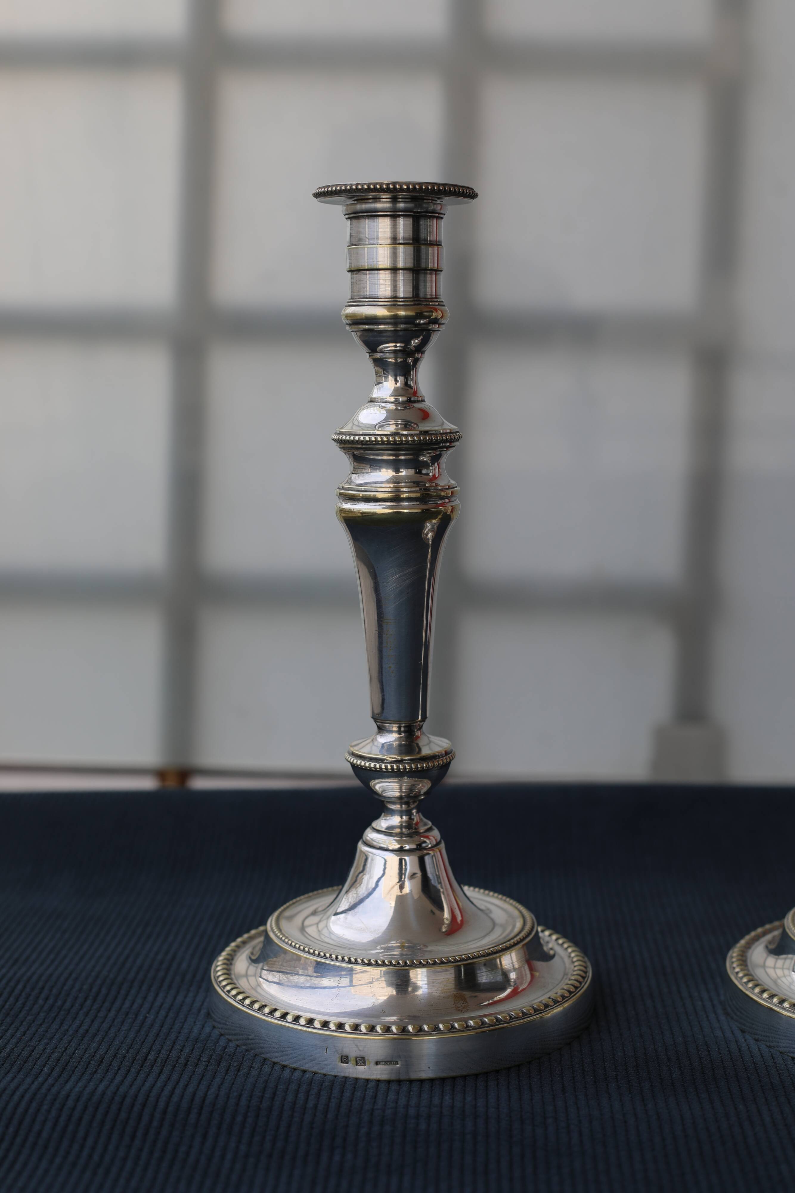 Pair of Christofle bougeoirs