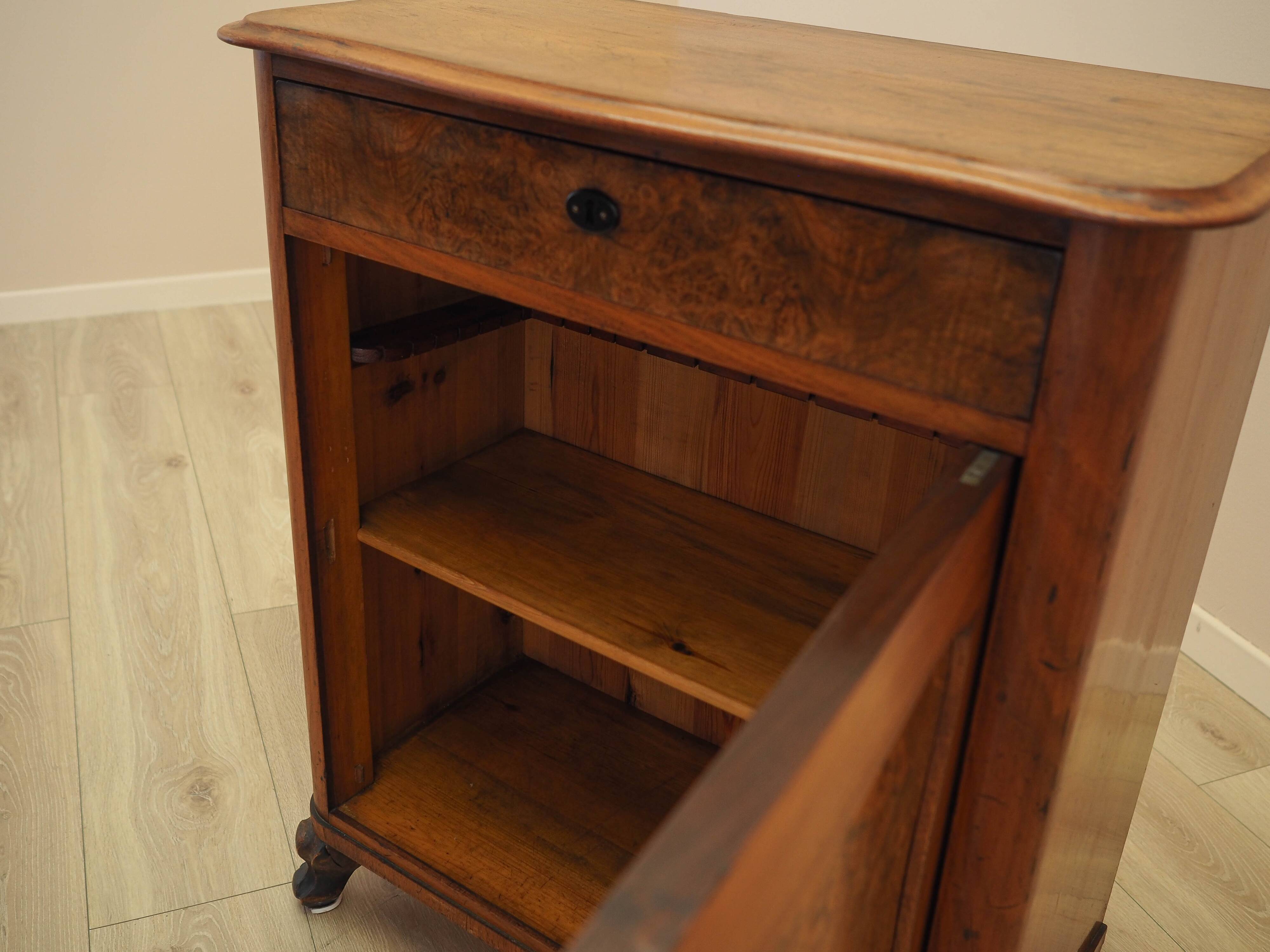 Burr wood cabinet, solid wood, Danish design, 1960s