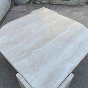 Large marble travertine coffee table in the shape of an eye from Roche Bobois vintage 70s