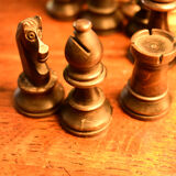 Old Staunton chess set in late nineteenth century wood