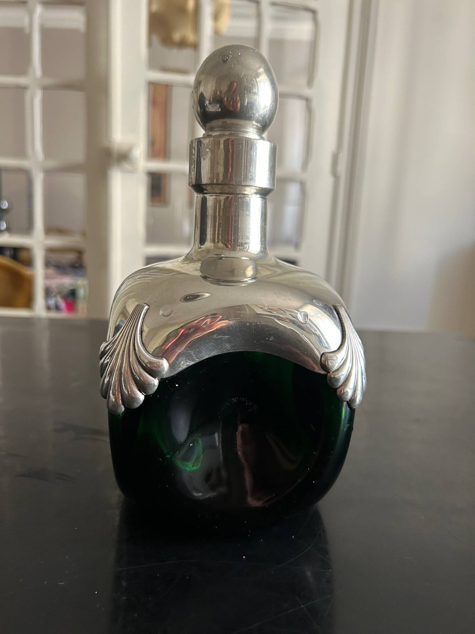 1970s chrome and glass carafe