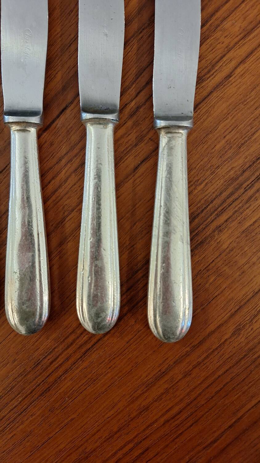 Set of 19th century Christofle silver plated knives