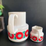 Vintage Melitta Germany Coffee Pot and Creamer - 70s Retro Pattern
