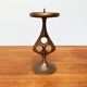 Brutalist metal candlestick mid-century
