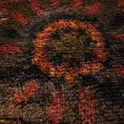 Mid-Century Rya Rust Brown Wool Rug, 98x152cm