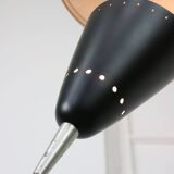 Mid-century italian aluminum & wood floor lamp with reflector