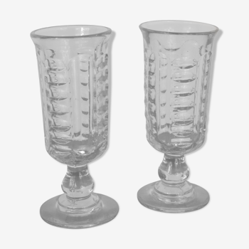 Paire de verres art déco blanc