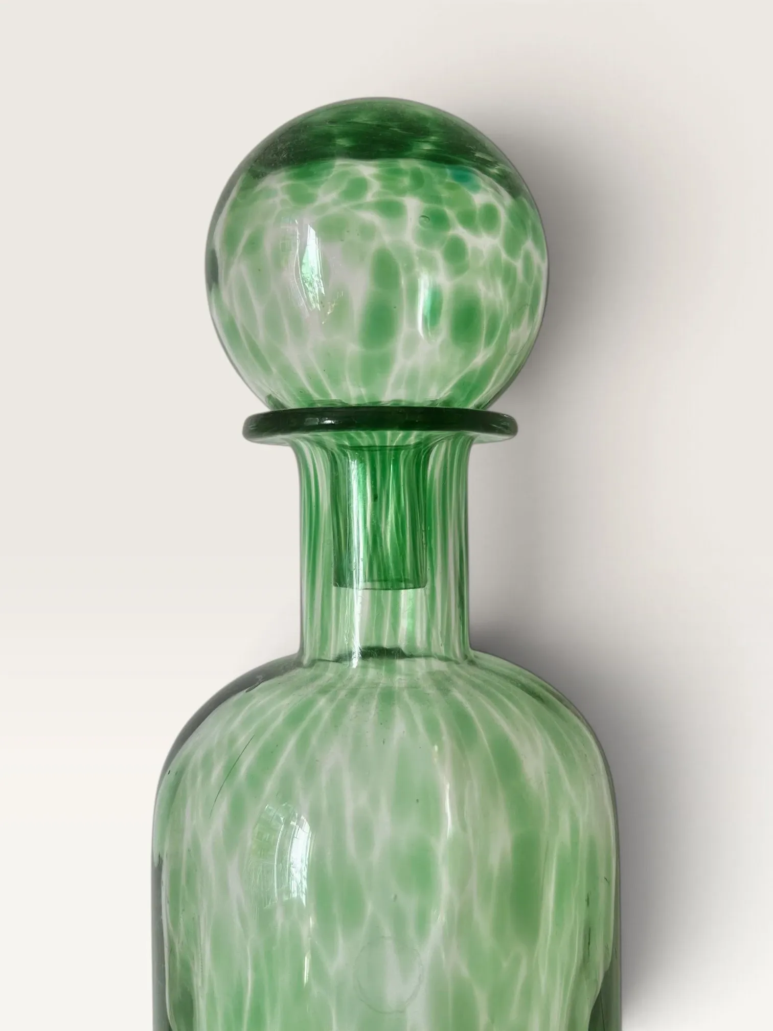 Large contemporary cylindrical carafe in blown glass
