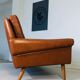 Canapé Svend Skipper vintage danois des années 60 en cuir cognac pour 3 personnes.