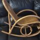 Children's rocking chair in rattan and wicker
