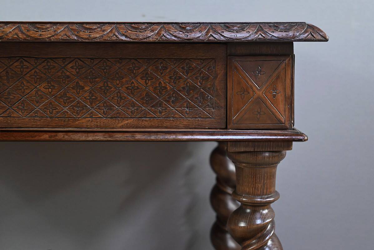 Small Oak Desk Table, Louis XIII Style – Mid-19th Century