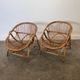 Mid-century French Riviera rattan lounge chairs – pair – 1960s organic design